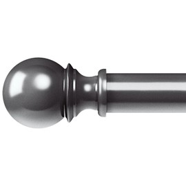 Curtain Rods for Windows 66 to 120, 1 Inch Curtain Rod Set, Heavy Duty Drapery Rods with Adjustable Curtain Rods, Outdoor Curtain Rod with Ball Finials, Room Divider Curtain Rod, 32"-120",Grey