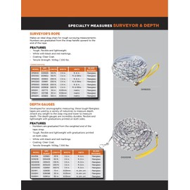Keson SR18100 Surveyors Rope (Graduations: ft. & in.), 100-Foot,White