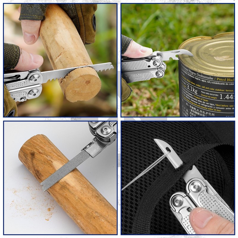 BIBURY Multitools, Upgraded Multi Tool Foldable Pliers with T-Shank Tool,