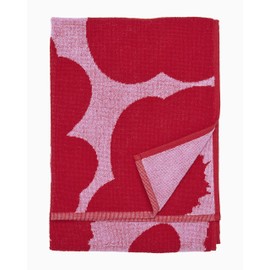 MARIMEKKO Unikko Terry Cotton Hand Towel (Red) – Floral Patterned Hand Towels – 28 in x 20 in
