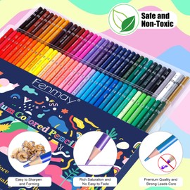 Fenmay 72 Count Colored Pencils for Adult Coloring Books, Soft Core Drawing Sketching Blending Shading Pencils, Color Pencils Set Gift for Beginners Artists
