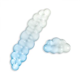 Ergonomic Gel Cloud Keyboard and Mouse Wrist Rest Set – Clear Wrist Rest for Computer Keyboard 60%/68%/75%, Comfort & Support for Typing and Gaming (White Blue)