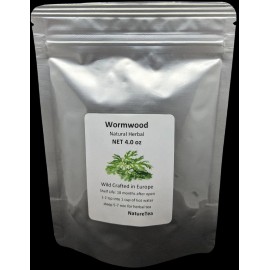 Nature Tea Wormwood - Dried Artemisia absinthium Loose Leaf from 100% Nature, Wild Crafted - 4 oz