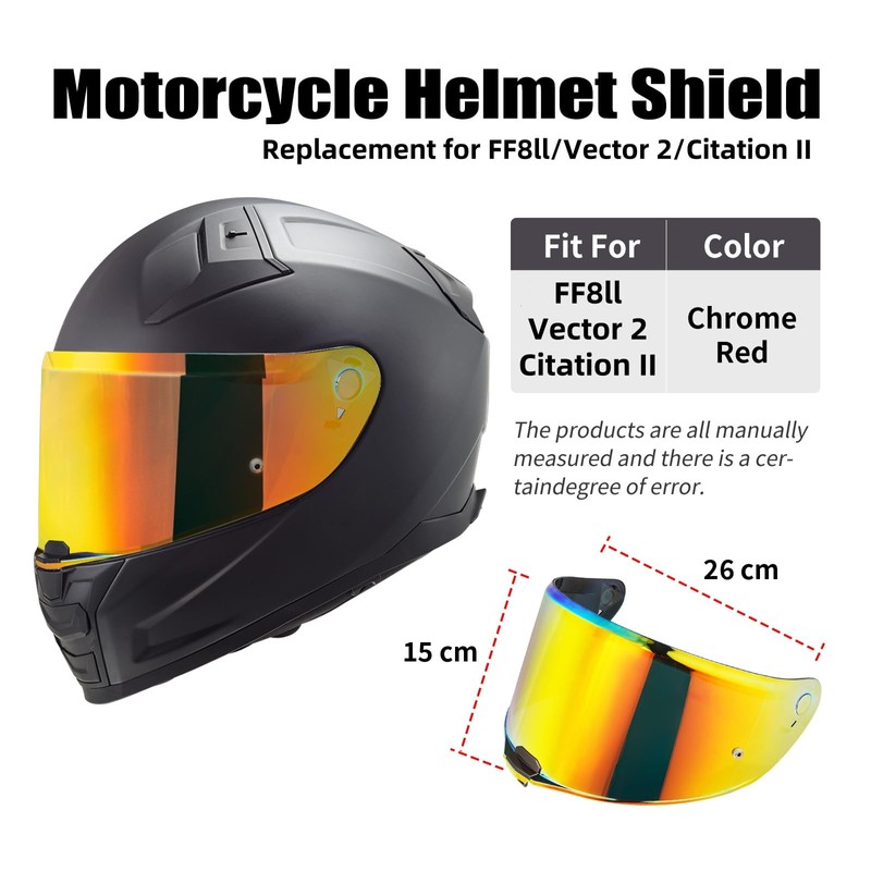 JQF Gear Helmet Visor for FF811/Vector II/Citation II, Motorcycle Helmet