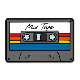 PinMart's Mix Tape Cassette Enamel Pin – Vintage 80s Music Lapel Accessory for Backpacks, Bags, Jackets, Lanyards – Cute Decorative Enamel Pins for Collectors, Gifts & Retro Fans