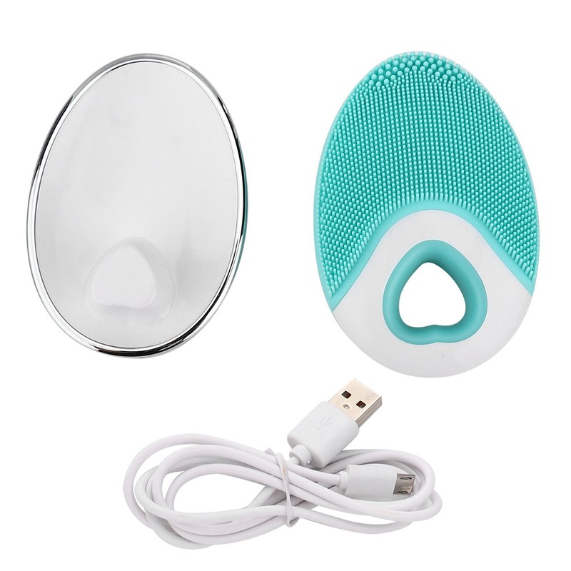 Electric Face Cleansing Brush Silicone Massage Portable Waterproof Ultrasonic Deeply