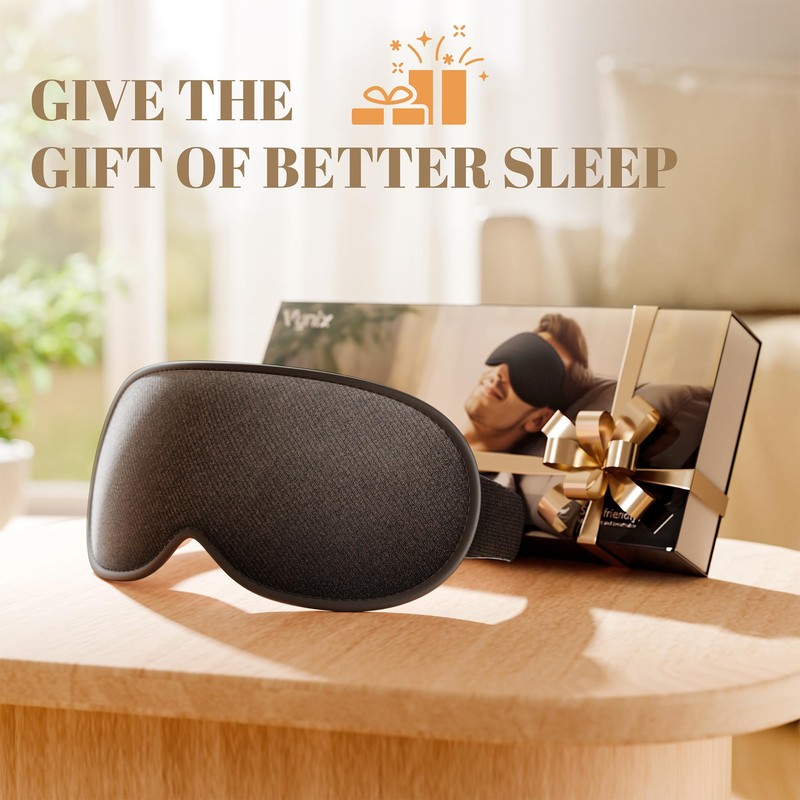 Vynix Sleep Mask for Men Women - 100% Blackout Eye
