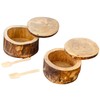 Handcrafted Rustic farmhouse Wood Salt or Pepper Bowl for Countertop,