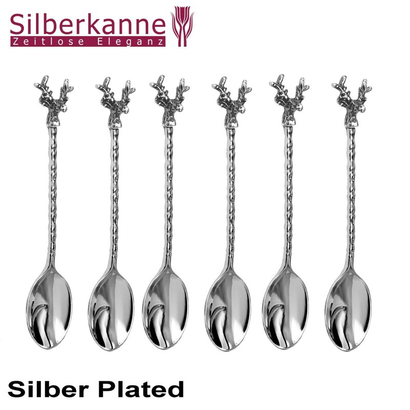 SILBERKANNE Coffee Spoon Teaspoon Deer L 13 cm Set of