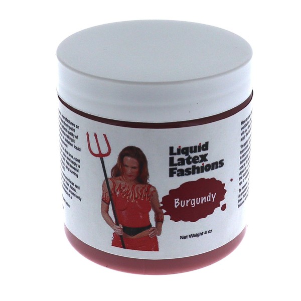 Liquid Latex Fashions - Burgundy Body Paint for Adults and Kids as Zombie Skin Makeup Painting, Ideal for Art, Parties, Cosplays, Carnivals and School Plays- 4 Oz
