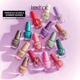 Technic Polished Minis 15-Piece Nail Varnish Set – Versatile Gloss & Shimmer Shades in Convenient Mini Sizes