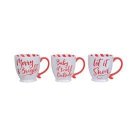 Dei - Christmas Sayings Teacup Mugs Set of 3