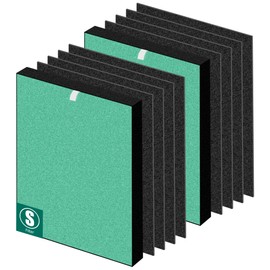 APPLIANCEMATES C545 Replacement Filter S for Winix C545 Air Purifier, Replace 1712-0096-00 2522-0058-002, 2 × H13 Ture HEPA Filters + 8 × Activated Carbon Filters(Green)