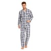 Amaxer Men's Cotton Pyjamas Set, Black and white chequered