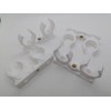 10 x Pipe Clips Double Pipe Holder Double White Pipe
