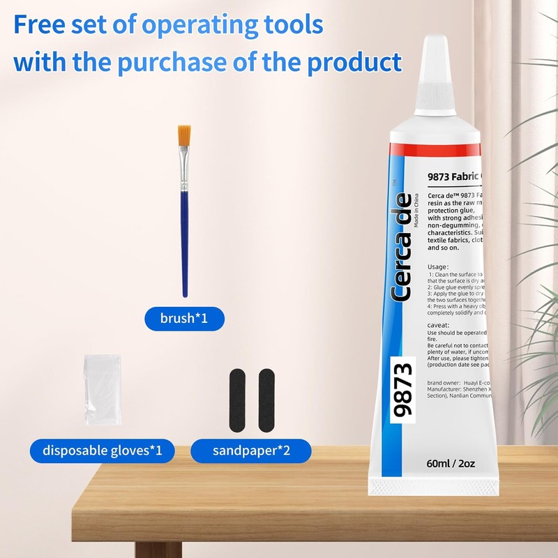 Cerca de Fabric Glue，Mighty mend Liquid Stitch Fabric Adhesive，Permanent，Clear，Strong, Waterproof