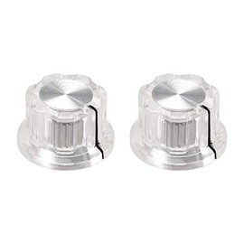uxcell 2pcs 6.4mm Shaft Hole Potentiometer Volume Control Rotary Knobs Effect Pedal Knobs Clear
