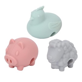Olla de Cocina de Silicona de Dibujos Animados, 3 Piezas de Tapón de Cocina de Silicona con Forma de Animal Lindo, Clips de Elevación de Tapa de Olla de Silicona para Evitar el