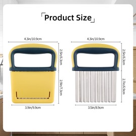 Wave Cutter, Potato Cutter, Stainless Steel Wave Slicer for Various Fruits and Vegetables in the Kitchen (Yellow)