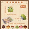 60Pcs Cute Mini Bread Push Pins Fun Food Thumb Tacks