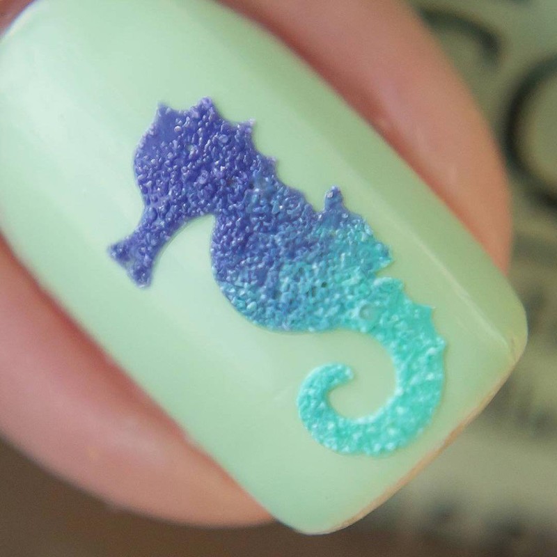 Whats Up Nails - Seahorse Vinyl Stencils for Nail Art