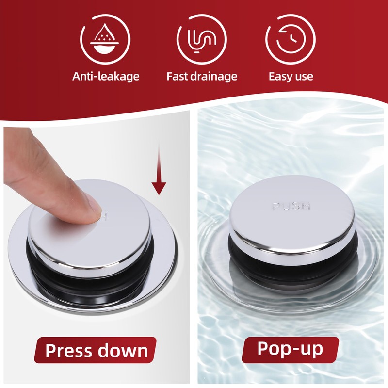 PRIMSOPH Tip-Toe Tub Drain Trim Kit with One Hole Overflow