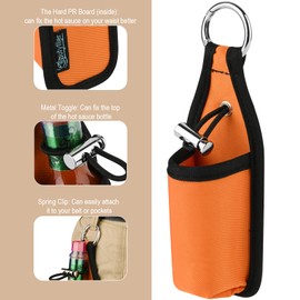 Beautyflier 2oz/60ML Hot Sauce Sleeve Holder, Portable Bottle Belt Holder for Tabasco, Sriracha & Cholula, for the Hot Sauce Lover's Essential, Holder Only (Orange)