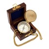 NKlaus 5 cm Compass with Chain Made of Brass Wooden