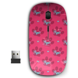 2.4G Ergonomic Portable USB Wireless Mouse for PC, Laptop, Computer, Notebook with Nano Receiver ( Heart Silhouette Cats Footprint )