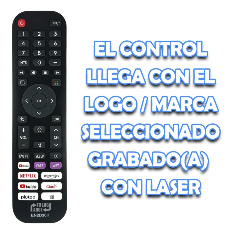 Control Para Hisense Smart Tv Vidaa 4k En2d30h Apps Mayoreo