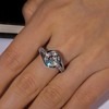 Raivari Moissanite Promise Rings 3 CT Bezel Setting Round Lab