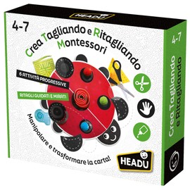 Headu IT22939 Crea Tagliando e Ritagliando Montessori Cutting and Cutting, Multi-Colour