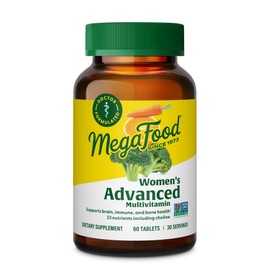 MegaFood MegaFood Women's Advanced Multivitamin for Women - Doctor-Formulated With Iron, Choline, Vitamin D, Vitamin C & Zinc - Brain Health - Immune Support - Non-GMO - Vegetarian - 60 Tabs (30 Servings)