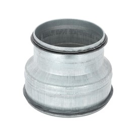 PATIKIL 5 Inch to 4 Inch Duct Reducer, Galvanized Steel Round Air Duct Reducer Pipe Increaser Adapter Connector Fitting Coupling with Rubber Gasket for HVAC, Ventilation Systems