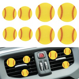 WTYONZEL 8Pcs Softball Car Air Freshener Vent Clips,Cute Car Air Conditioning Clip for Women Car Interior Decorations(3cm,3.5cm)