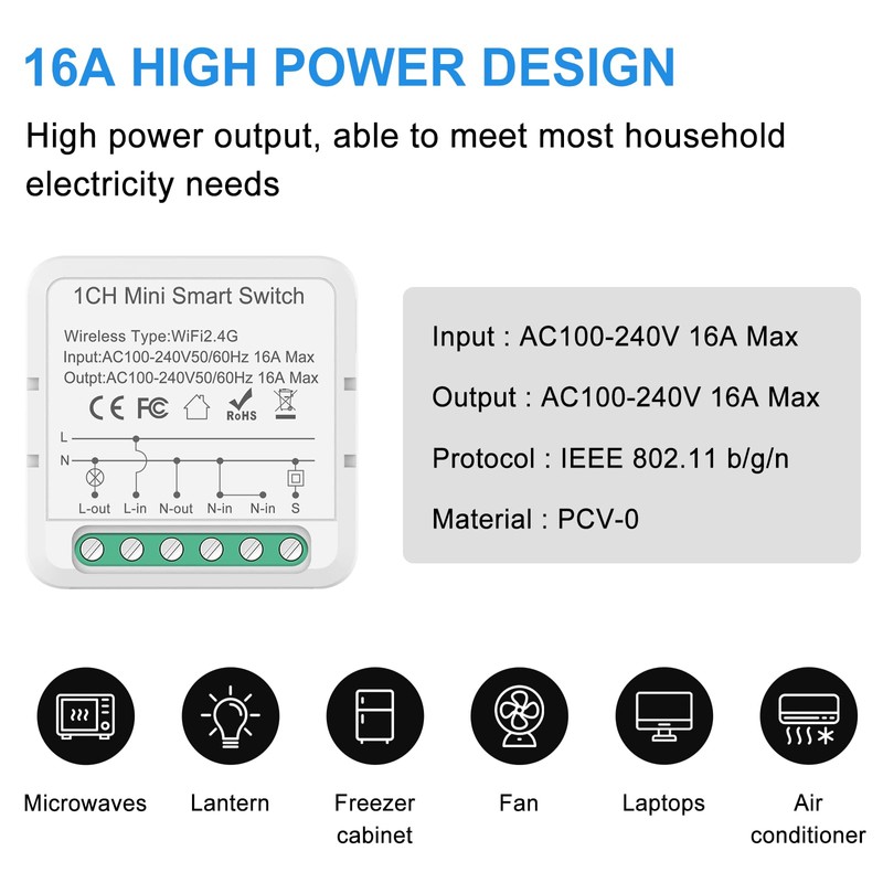 Alexa Smart Home Light Switch Smart Life (1 Piece, WiFi)