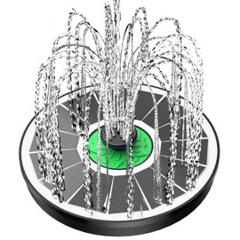 Yzert Solar Fountain for Bird Bath Glass - No Battery, 3.5W Solar Bird Bath Fountains Green Flower with 4 Fixed Rods & 7 Nozzles, Solar Powered Water Fountain for Bird Bath,Pond,Pool,Outdoor,Garden