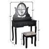 Vanity Table Set with Lighted Mirror, Makeup Dressing Table and