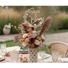 Baby In Bloom, Baby Shower Centerpiece,Baby Shower Decor, Floral Baby Shower Set of 3