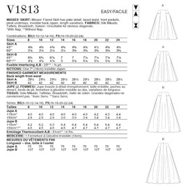 Vogue Misses' Flared Skirt, Code V1813 Sewing Pattern Kit, Sizes 8-16, Multicolor