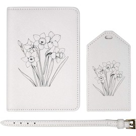 Azeeda ' Boquet of Daffodils' Passport Cover & Luggage Tag Travel Set (PA00030614)