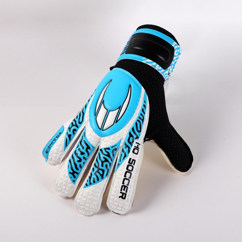 HO Soccer Trainer Arena Blue Unisex Kids Goalkeeper Gloves, Blue/Black,