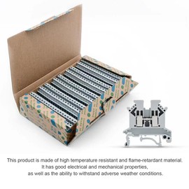 GUETNEU Grey UK2.5B Rail Type Terminal Block Voltage and Current Safety Ground Terminal Block 800V 32A 2.5 Square mm 100 Pack