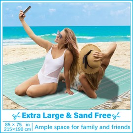 Oversized Turkish Beach Towel Blanket XXL Cotton Sandproof Towels Boho Woven Extra Large Big Sand Free Giant Throw Thick Blankets Huge Quilt XL Picnic Camping Necessities Cloud For Adult Gifts Aqua