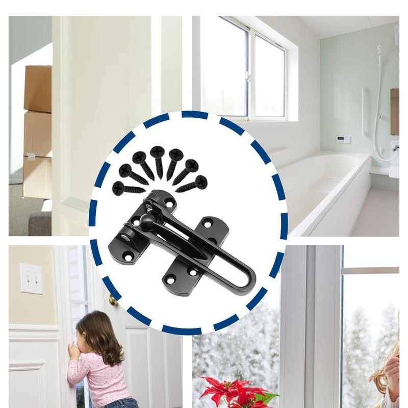 Ruidee 2Pcs Swing Bar Lock Front Door Locks Alloy Automatic