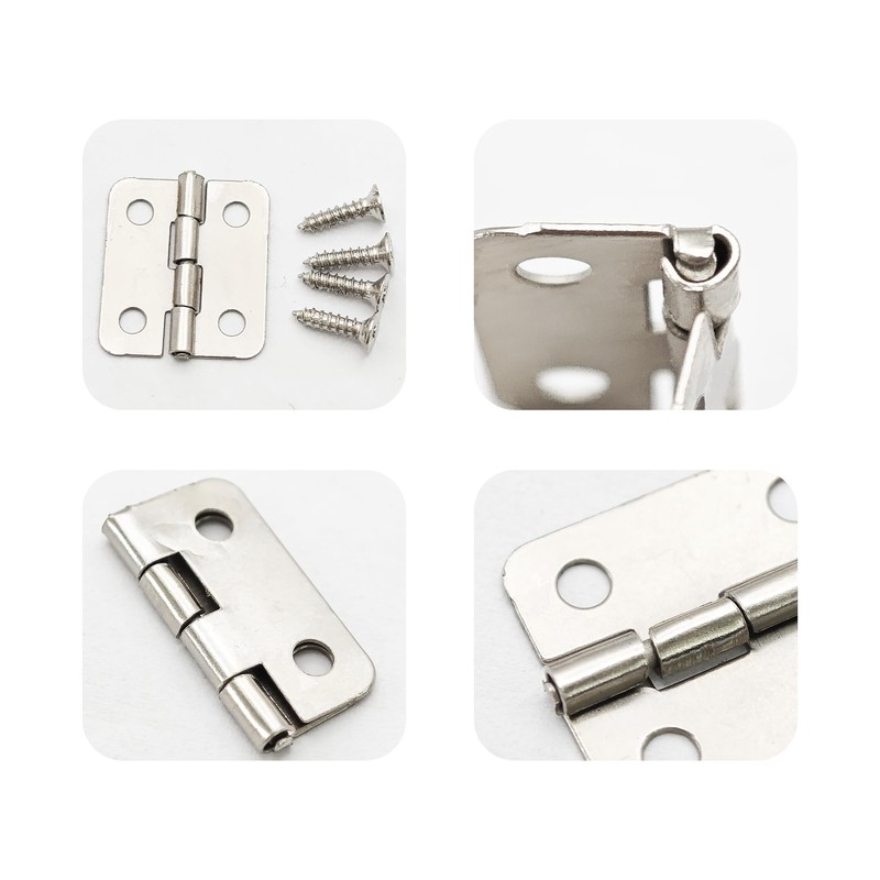 AUXBC 80Pcs 18x15mm Silver Mini Hinges for Wooden Box, Small