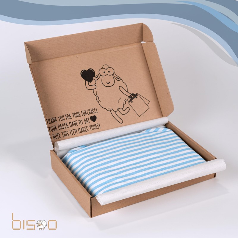 Bisoo Lenzuolo Magico 60x120 Righe Blu Lenzuolo con Angoli per