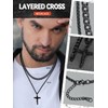 Black Crucifix Pendant Necklace for Men Jesus Christ Amulet Necklaces