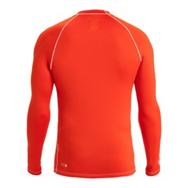 Quiksilver Mens Saturn UV50 Long Sleeve Rash Vest Top - High Risk Red - UV Sun Protection and SPF Properties