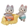 Calico Critters Husky Twins, Juego de 2 Cifras coleccionables de